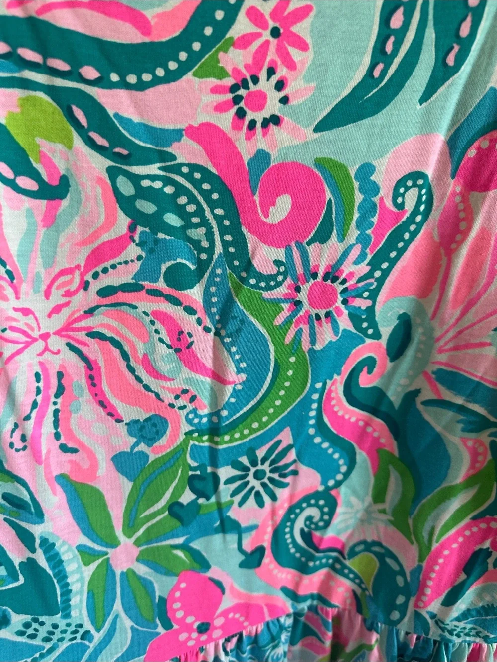 Lilly Pulitzer Pink & Teal Floral Swing Dress - Picture 2 of 5